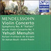 Mendelssohn: Violin Concerto; Symphony No. 4 "Italian"; Max Bruch: Violin Concerto No. 1 von Yehudi Menuhin