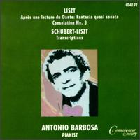 Franz Liszt: Après une lecture du Dante; Consolation No. 3; Schubert Transcriptions von Antonio Barbosa