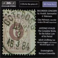 Vivaldi, Giuseppe Sammartini, Georg Telemann: Recorder Concerti; Vivaldi: The Complete Works for the Italian Lute von Drottningholm Baroque Ensemble
