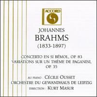 Johannes Brahms: Concerto en si bémol, Op.83/Variations sur un théme de Paganini, Op.35 von Various Artists