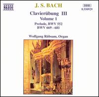 Bach: Claverübung III, Vol. 1 von Wolfgang Rubsam