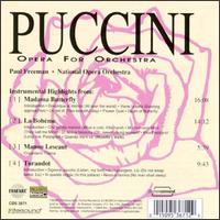 Puccini: Opera For Orchestra von Paul Freeman