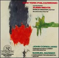 John Corigliano: Concerto for Clarinet; Samuel Barber: Third Essay for Orchestra von Zubin Mehta