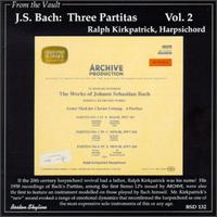 Bach: Three Partitas, Vol. 2 von Ralph Kirkpatrick