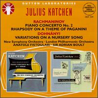 Rachmanonoff: Rhapsody,Op.43/Piano Concerto,Op.18/Dohnányi: Variations,Op.25 von Julius Katchen