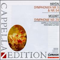 Haydn: Symphony Nos. 5, 54; Mozart: Symphony No. 29 von Cappella Coloniensis