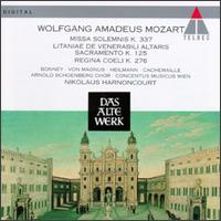 Mozart: Missa Solemnis K 337; Litaniae de Venerabili Altaris Sacramento K 125; Regina Coeli K 276 von Nikolaus Harnoncourt