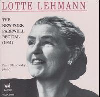 The New York Farewell Recital (1951) von Lotte Lehmann