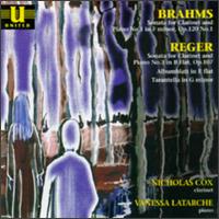 Brahms: Sonata for Clarinet and Piano No. 1; Reger: Sonata for Clarinet and Piano No. 3 von Nicholas Cox
