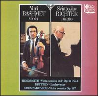 Hindemith: Viola sonata in F; Britten: Lachrymae; Shostakovich: Viola Sonata von Various Artists
