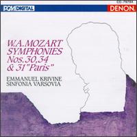 Mozart: Symphonies Nos. 30, 34 & 31 von Various Artists