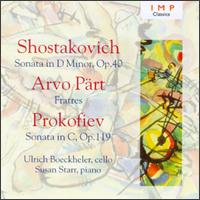 Shostakovich: Cello Sonata/Pärt: Fratres/Prokofiev: Cello Soanta von Various Artists