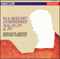Mozart: Symphonies Nos. 26, 29 & 39 von Emmanuel Krivine