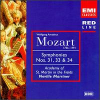 Mozart: Symphonies Nos. 31, 33 & 34 von Neville Marriner