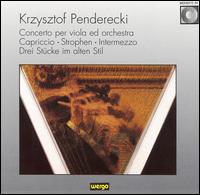 Krzytzof Penderecki: Concerto per viola et orchestra; Caprissio; Strophen; Etc. von Various Artists