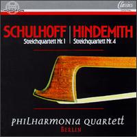 Erwin Schulhoff: Streichquartett No. 1; Paul Hindemith: Streichquartett No. 4 von Various Artists