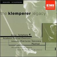 Brahms: Symphony No. 4; Academic Festival Overture; Schumann: Genoveva & Manfred Overtures von Otto Klemperer