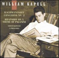 Rachmaninoff: Concerto No. 2; Rhapsody on a Theme of Paganini von William Kapell