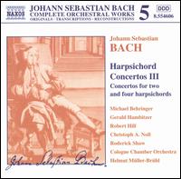 Bach: Harpsichord Concertos 3 von Various Artists