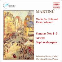 Martinu: Works for Cello and Piano, Volume 1 von Various Artists