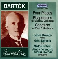 Bartók: Four Pieces; Rhapsodies for Violin & Orchestra; Viola Concerto von Various Artists