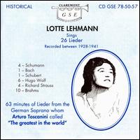 Lotte Lehmann Sings 26 Lieder (Recorded between 1928-1941) von Lotte Lehmann