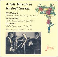 Beethoven, Schumann, Brahms: Violin Sonatas von Adolf Busch