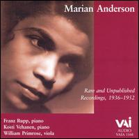 Marian Anderson Rare and Unpublished Recordings,  1936 - 1952 von Marian Anderson