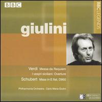 Verdi: Messa da Requiem; I vespri siciliana Overture; Schubert: Mass in E flat, D950 von Carlo Maria Giulini