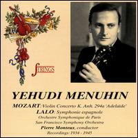 Mozart: Violin Concerto K. Anh. 294a "Adelaïde"; Edouard Lalo: Symphonie espagnole von Yehudi Menuhin