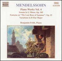 Mendelssohn: Piano Works, Vol. 4 von Benjamin Frith