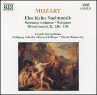 Mozart: Eine kleine Nachtmusik; Serenata notturna; Divertimenti, K. 136-138 von Various Artists