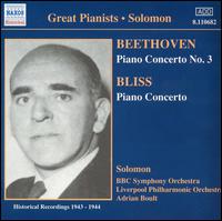 Beethoven: Piano Concerto No. 3; Bliss: Piano Concerto von Solomon Cutner