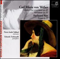 Weber: Grand Duo concertant, Op. 48; Variations, Op. 33; Ries: Sonata, Op. 29 von Pierre-Andre Taillard
