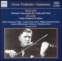 Mozart: Sinfonia Concertante for Violin & Viola; Elgar: Violin Sonata in E minor von Albert Sammons