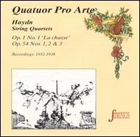 Haydn: String Quartets, Op. 1 No. 1 'La chasse'; Op. 54 Nos. 1, 2 & 3 von Pro Arte String Quartet