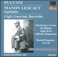 Puccini: Manon Lescaut (Highlights) von Various Artists
