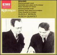 Brahms: Piano Quintet in F minor; Piano Quartet in A major von Rudolf Serkin