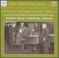 Welte-Mignon Piano Rolls, Vol. 3: Schumann, Brahms, Chopin, Sibelius von Various Artists