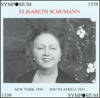 New York: 1950; South Africa: 1951 von Elisabeth Schumann