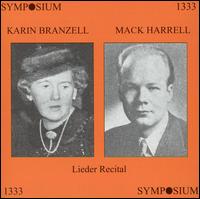 Karin Branzell, Mack Harrell: Lieder Recital von Karin Branzell