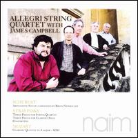 Schubert: Arpeggione Sonata; Stravinsky: Three Pieces for String Quartet; Mozart: Clarinet Quintet von Allegri String Quartet