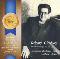 Grigory Ginzburg: Live Recordings, Vol. 2, CD 3: Schumann, Beethoven, Liszt, Etc. von Grigori Ginzburg