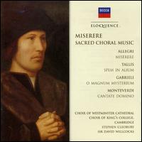 Miserere: Sacred Choral Music [Canada] von Westminster Cathedral Choir