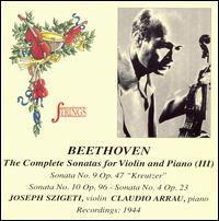 Beethoven: The Complete Violin Sonatas, Vol. 3 von Joseph Szigeti