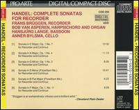 Handel: Complete Sonatas for Recorder von Frans Brüggen
