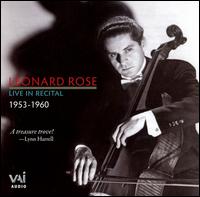 Leonard Rose Live in Recital, 1953-1960 von Leonard Rose