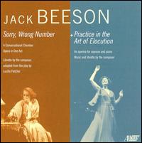 Jack Beeson: Sorry, Wrong Number; Practice in the Art of Elocution von Richard Marshall