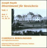 Joseph Haydn: Divertimenti für Streichtrio Vol. I von Camerata Berolinensis