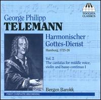 Telemann: Harmonischer Gottes-Dienst, Vol. 2: The Cantatas for Middle Voice, Violin and Basso Continuo I von Bergen Barokk
